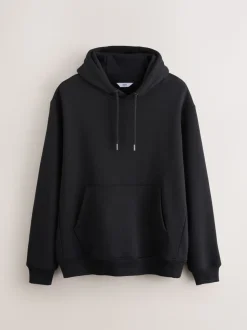 Zwart - Normale Pasvorm - Zwaargewicht Cotton Rich Jersey Hoodie