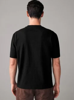 Zwart - Normale Pasvorm - Zwaar T-shirt
