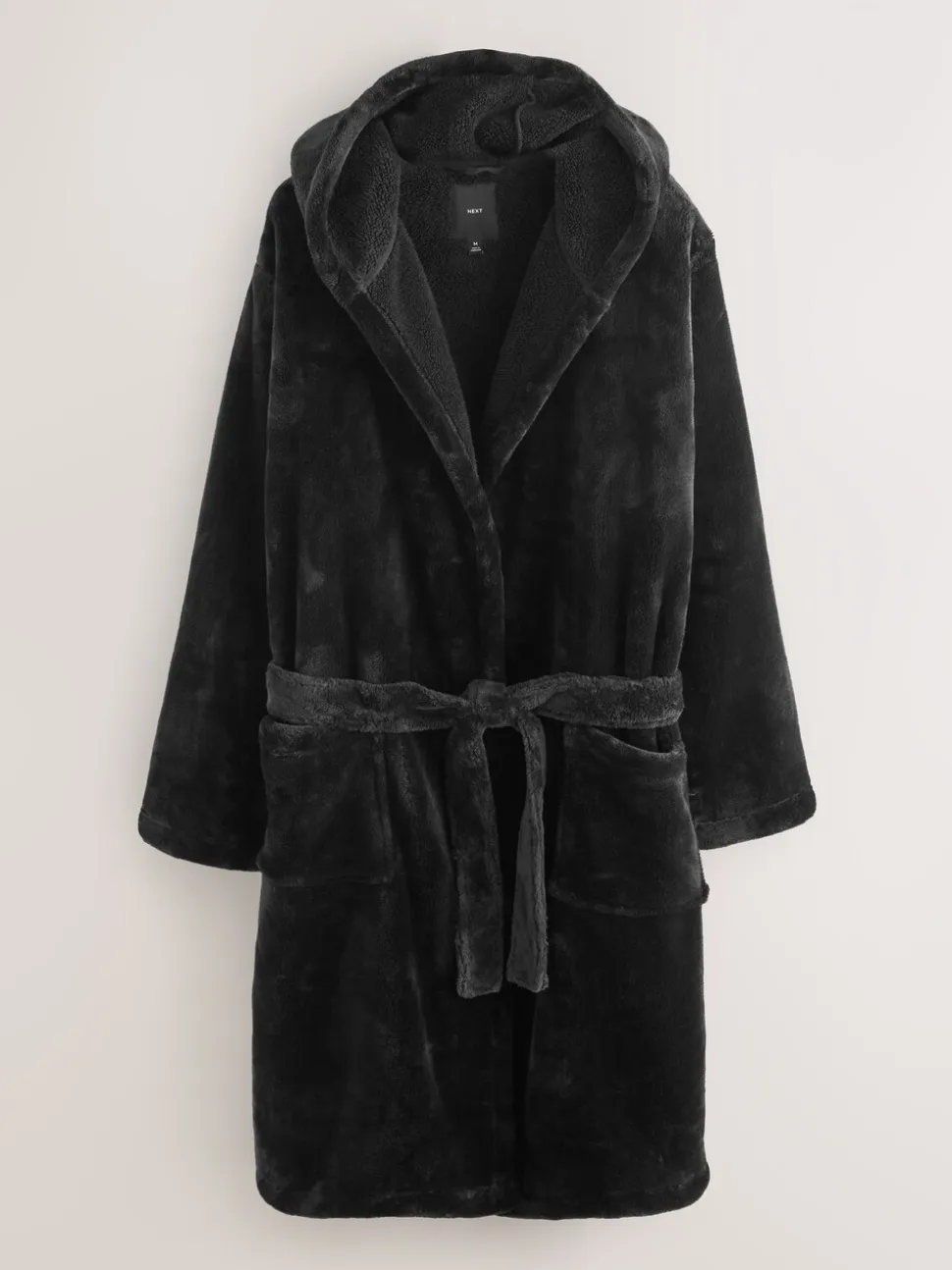 Zwart - Ochtendjas van fleece