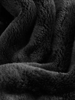 Zwart - Ochtendjas van fleece