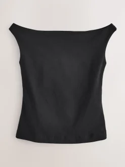 Zwart - Open hals vest