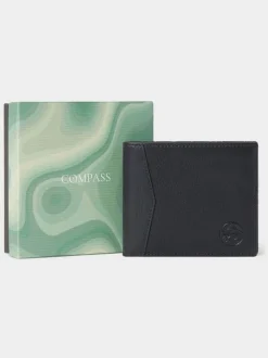Zwart - Osprey London The Compass leren muntenportemonnee