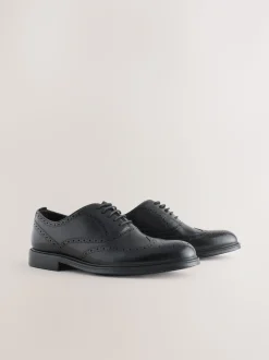 Zwart - Oxford Wingcap Leather Shoes