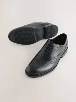 Zwart - Oxford Wingcap Leather Shoes
