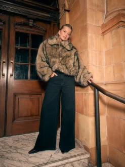 Zwart - Palazzo-jeans met hoge taille en wijde pijpen