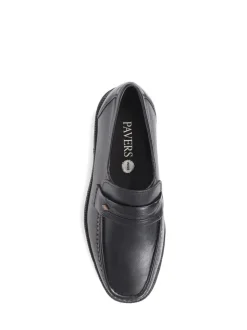 Zwart - Pavers nette zwarte mocassin schoenen voor heren