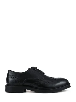 Zwart - Pavers Wide Fit Leather Brogue Derby Shoes