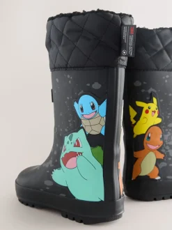 Zwart - Pokemon warme gevoerde Laarzen met kraag