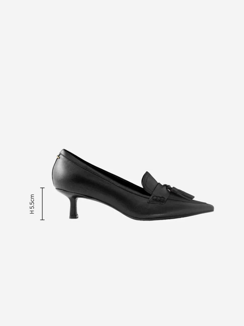 Zwart - Premium Leather With Motionflex Point Toe Tassel Heels Loafers