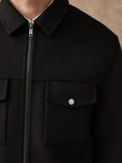 Zwart - Premium zacht aanvoelend jack met hoog wolgehalte
