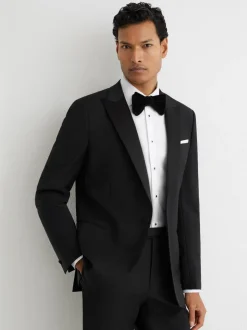 Zwart - Punt revers - Reiss Poker modieus gesneden Single breasted Jack Tailored-Fit