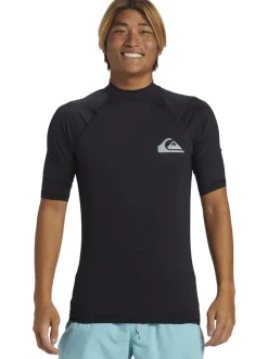 Zwart - Quiksilver UPF50 uv-werend hemdje met korte mouwen