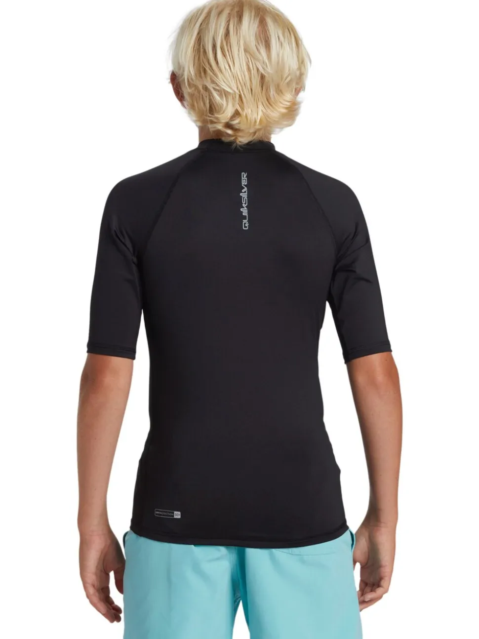 Zwart - Quiksilver Youth UPF50 uv-werend hemdje met korte mouwen