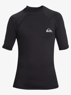 Zwart - Quiksilver Youth UPF50 uv-werend hemdje met korte mouwen