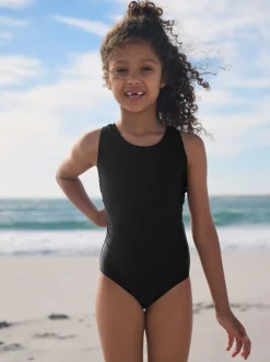 Zwart - Racerback Swimsuit (3-16yrs)