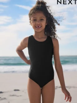 Zwart - Racerback Swimsuit (3-16yrs)