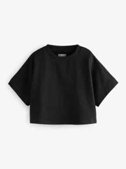 Zwart - Rechthoekig T-shirt (3-16 jr)
