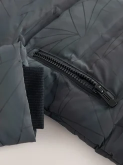 Zwart - Reflecterende, regenbestendige microfleece gevoerde jas (3-16jr)