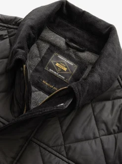 Zwart - Regenbestendige corduroy colbert met schuine doorgestikte ruit