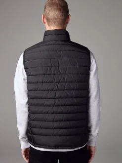 Zwart - Regenbestendige, dunne gewatteerde bodywarmer