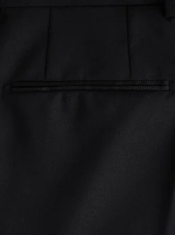 Zwart - Regular fit Signature Nova Fides 100% Italiaans wollen smoking Pak Broeken