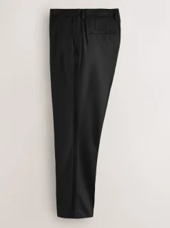 Zwart - Regular Fit Smart Tuxedo Trousers With Velvet Side Tape Detail