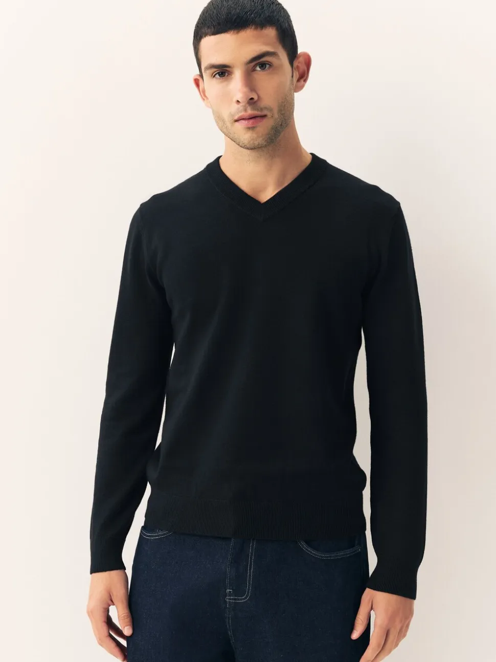 Zwart - Regular Fit Soft Touch V-Neck Jumpers 2 Pack