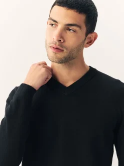 Zwart - Regular Fit Soft Touch V-Neck Jumpers 2 Pack