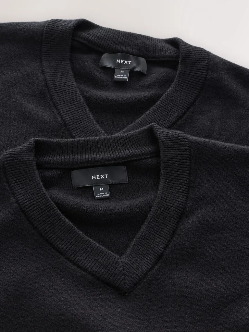 Zwart - Regular Fit Soft Touch V-Neck Jumpers 2 Pack