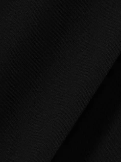 Zwart - Reiss Eden wijde broek van keperstof met elastische tailleband