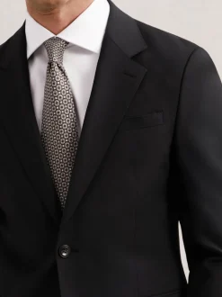 Zwart - Reiss Promise Wool-Blend Single-Breasted Suit Blazer Tailored-Fit