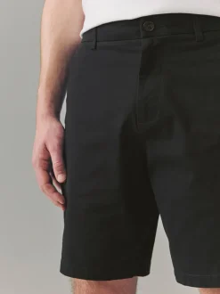 Zwart - Relaxed fit - Chinoshort met stretch