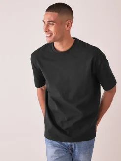 Zwart - Relaxed fit - Zwaar T-shirt
