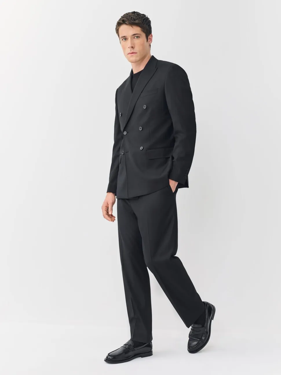 Zwart - Relaxed Fit Double breasted Pak Jack