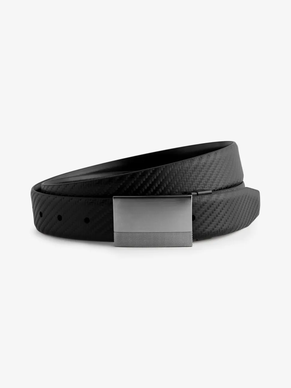 Zwart - Reversible Print Smooth Leather Belt