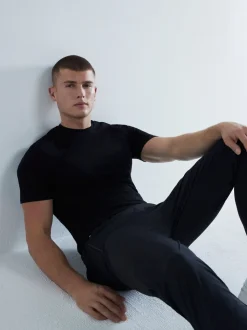 Zwart - River Island Muscle Fit T-shirts met ronde hals van katoen, set van 3