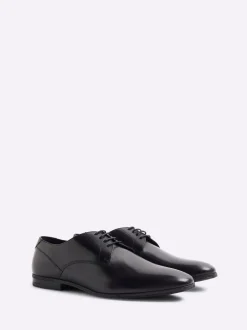 Zwart - River Island Wide Fit Leather Formal Derby Shoes