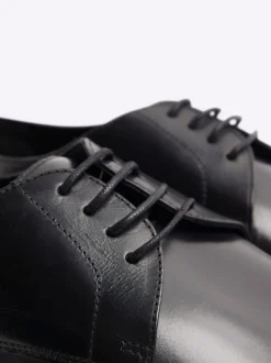 Zwart - River Island Wide Fit Leather Formal Derby Shoes