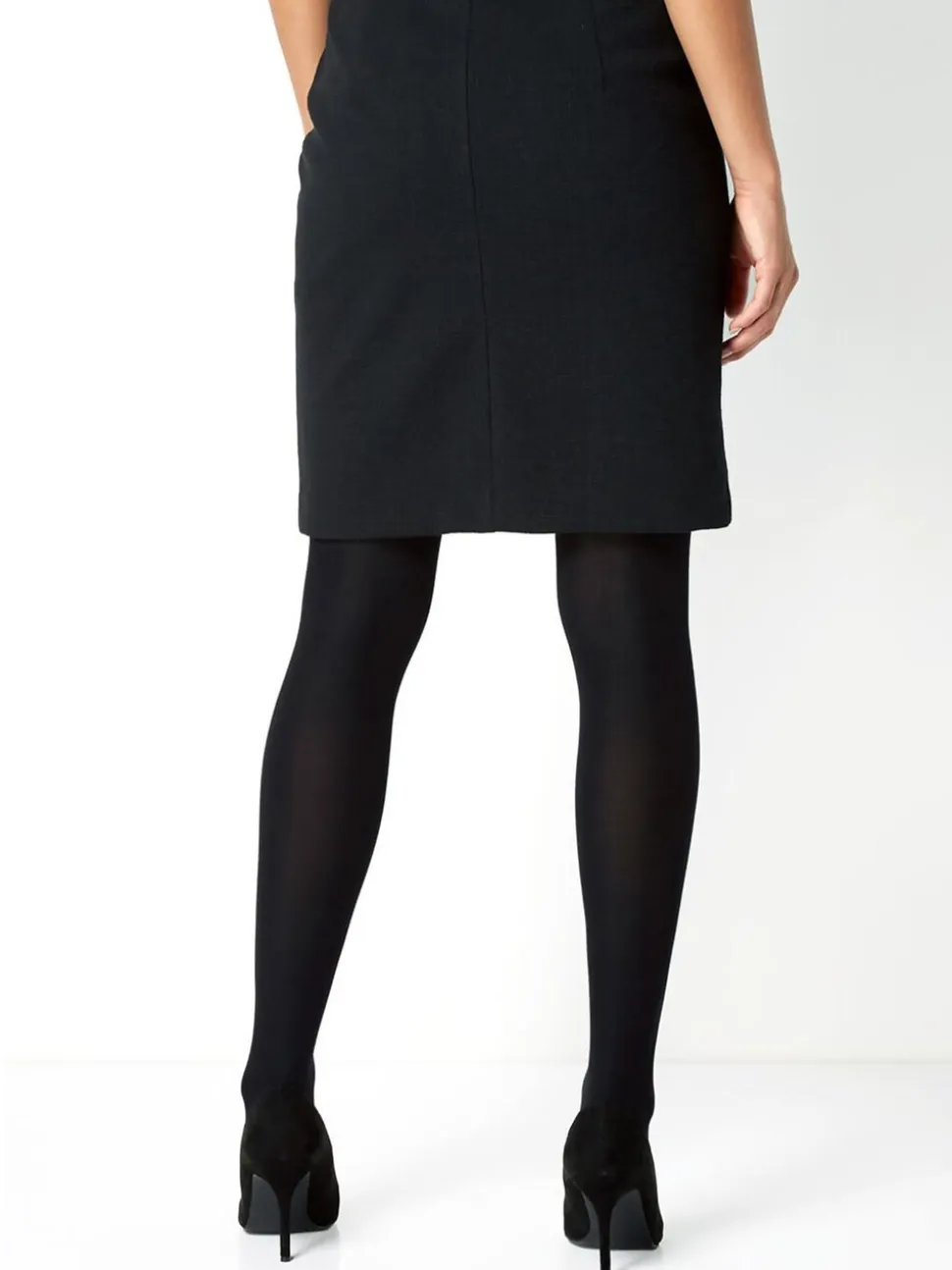Zwart - Roman - Korte jersey rok met textuur