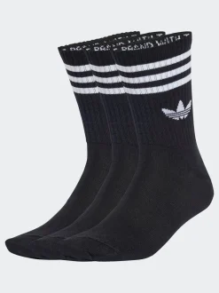 Zwart - Ronde hals - Adidas Originals 3-Strepen Crew Sokken 3 paar