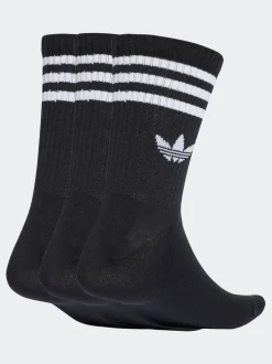 Zwart - Ronde hals - Adidas Originals 3-Strepen Crew Sokken 3 paar