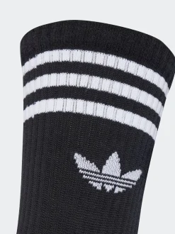 Zwart - Ronde hals - Adidas Originals 3-Strepen Crew Sokken 3 paar