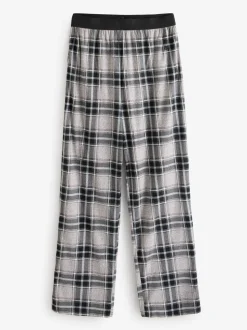 Zwart - Ronde hals - Loungeable Jersey Microfleece Long Top And Check Trousers Pyjama Set