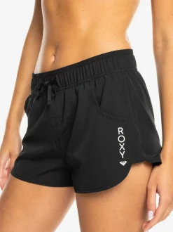 Zwart - Roxy Wave boardshort met logo van 2 inch