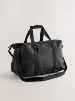 Zwart - Rubberised Weekend Holdall Bag