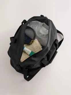 Zwart - Rubberised Weekend Holdall Bag