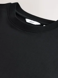 Zwart - Ruimvallend zwaar T-shirt met lange mouwen