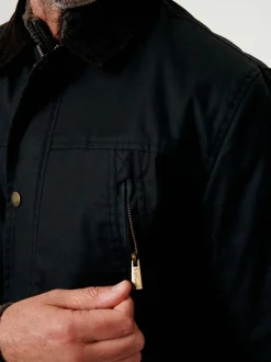 Zwart - Saltwell Waxed Cord Collar Jacket