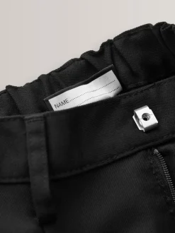 Zwart - Schoolbroek met geplooide voorkant (3-17 jr)