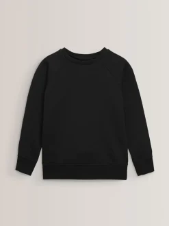 Zwart - Schoolsweater met ronde hals (3-17jr)